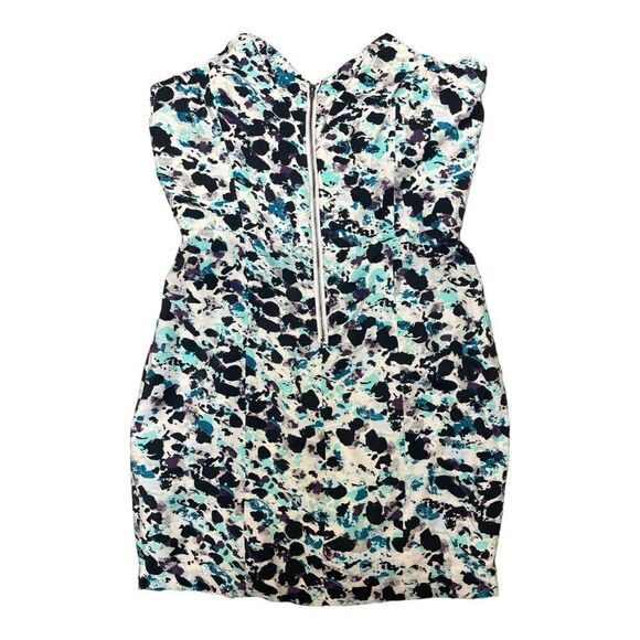 NWT BCBG Generation Blue Sleeveless Mini Floral Cocktail Dress Zipper Sz 8 - Picture 7 of 7